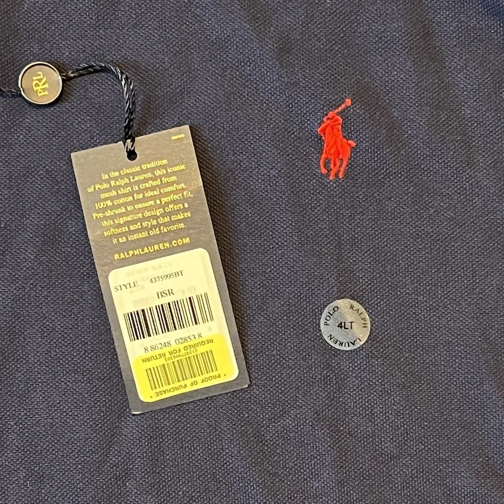 Polo Ralph Lauren Men's 4XLT Polo Short Sleeve Navy NWT